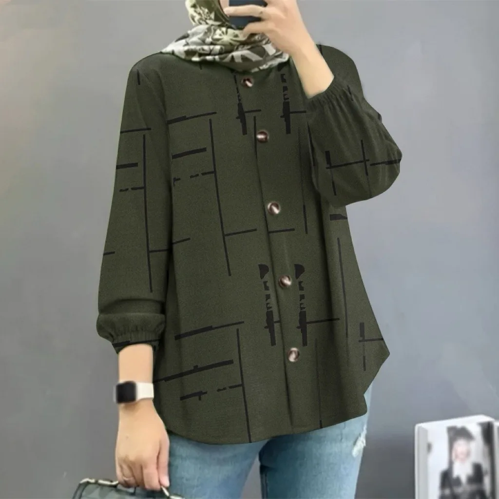 Chemise à fleurs musulmane malais pour femmes, nouvelle collection, à la mode, manches à bulles, lot d'usine, Abaya, Ramadan, dubaï, luxe, Islam, élégant