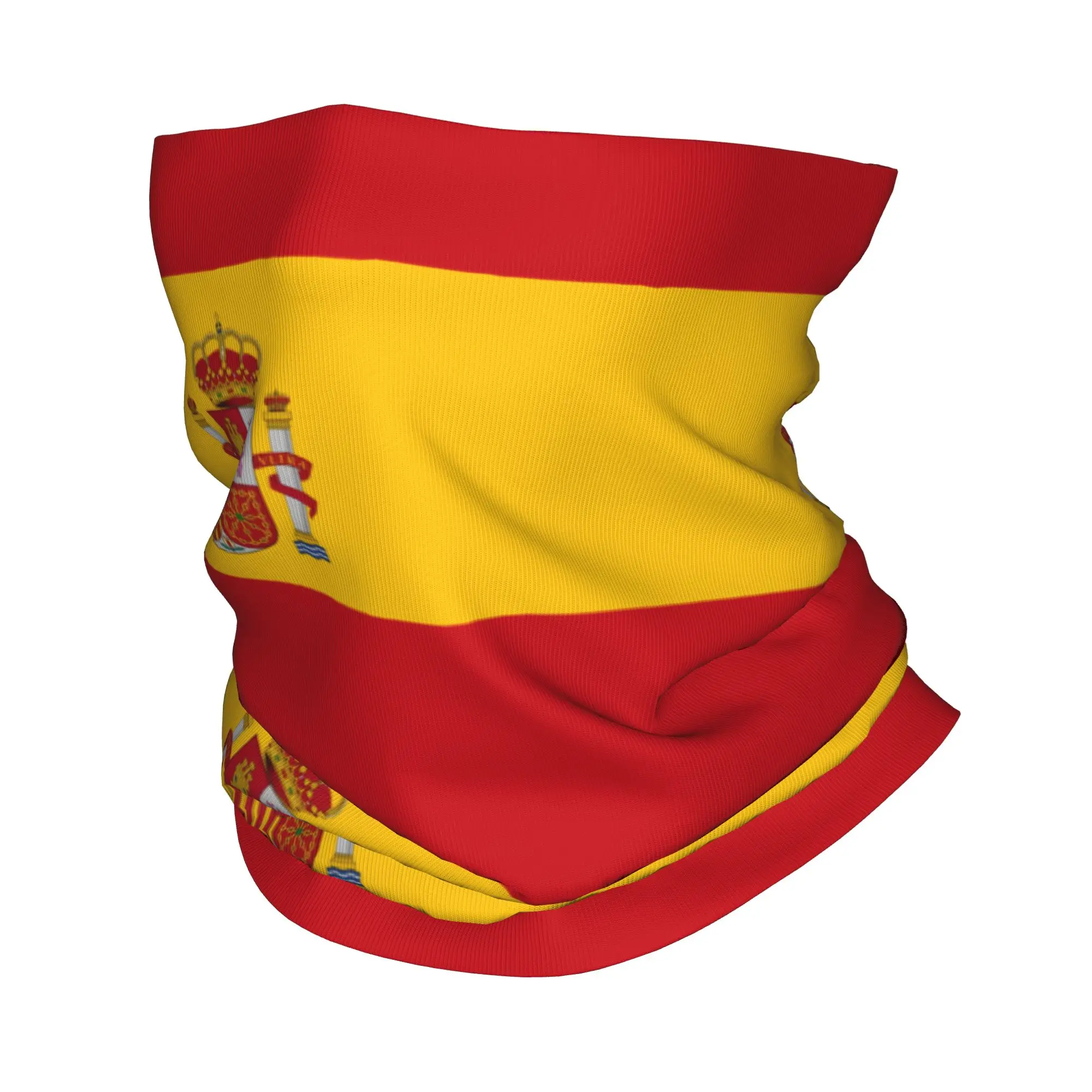 Custom Flag of Spained Bandana Winter Neck Warmer Women Windproof Wrap Face Scarf for Ski  Gaiter Headband