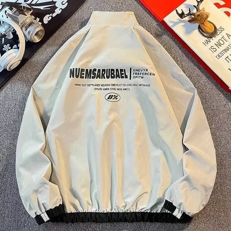 남성용 빈티지 리버시블 재킷 스탠드 컬러 봄 여름 대표팀 재킷 루즈 스포츠 아웃웨어 윈드 브레이커 남성 빈티지 90s