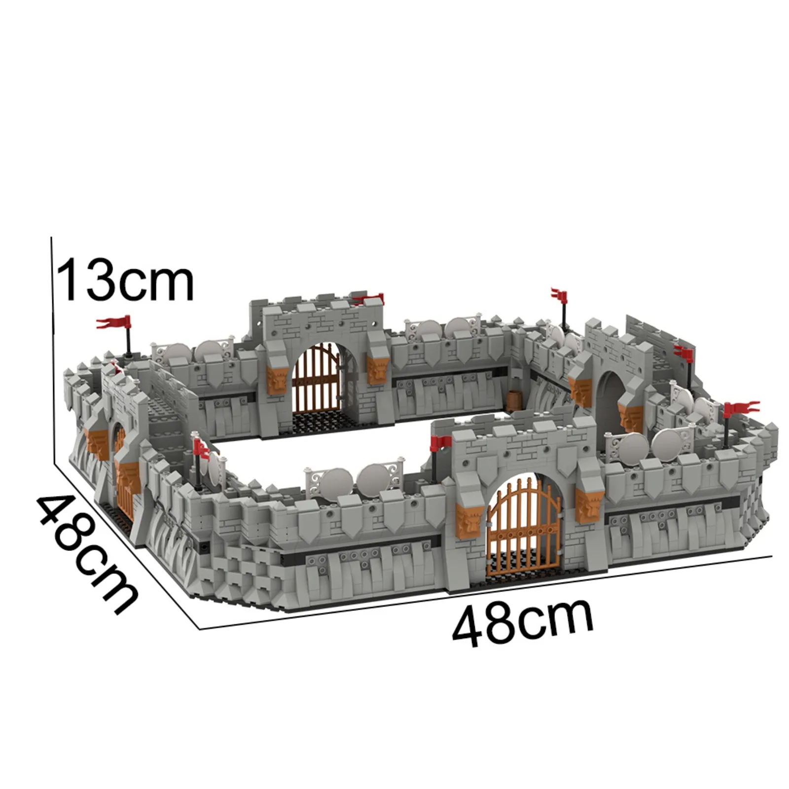 Mini bloques de construcción Castillo Medieval pared MOC Set DIY escena de batalla juguete