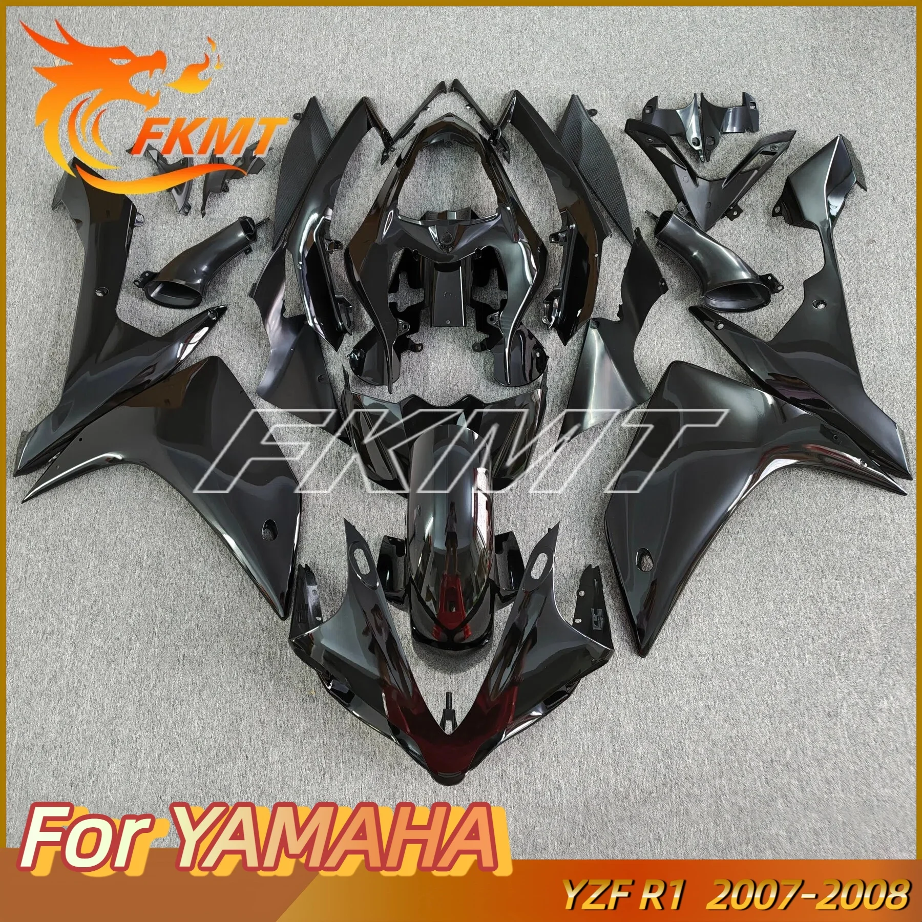 For YAMAHA YZF R1 YZF-R1 2007 2008 YZFR1 07 08 Fender Tailstock Fuel Tank Side Panel Front Fairing Kit Carbon Painted