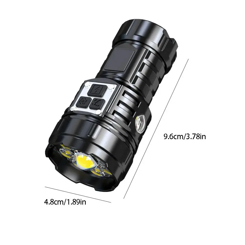 الشعلة مصباح يدوي محمول مقاوم للماء 17 طرق مصباح LED فائق السطوع جيب مشاعل USB قابلة للشحن ضوء العمل فانوس التخييم