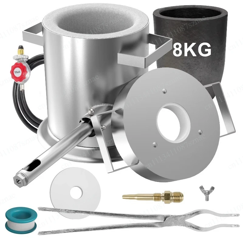 Gas Melting Furnace 6Kg 8Kg 15Kg Stainless Steel Propane Powered Smelter For Fast Melting Gold Silver Copper Aluminum Metal