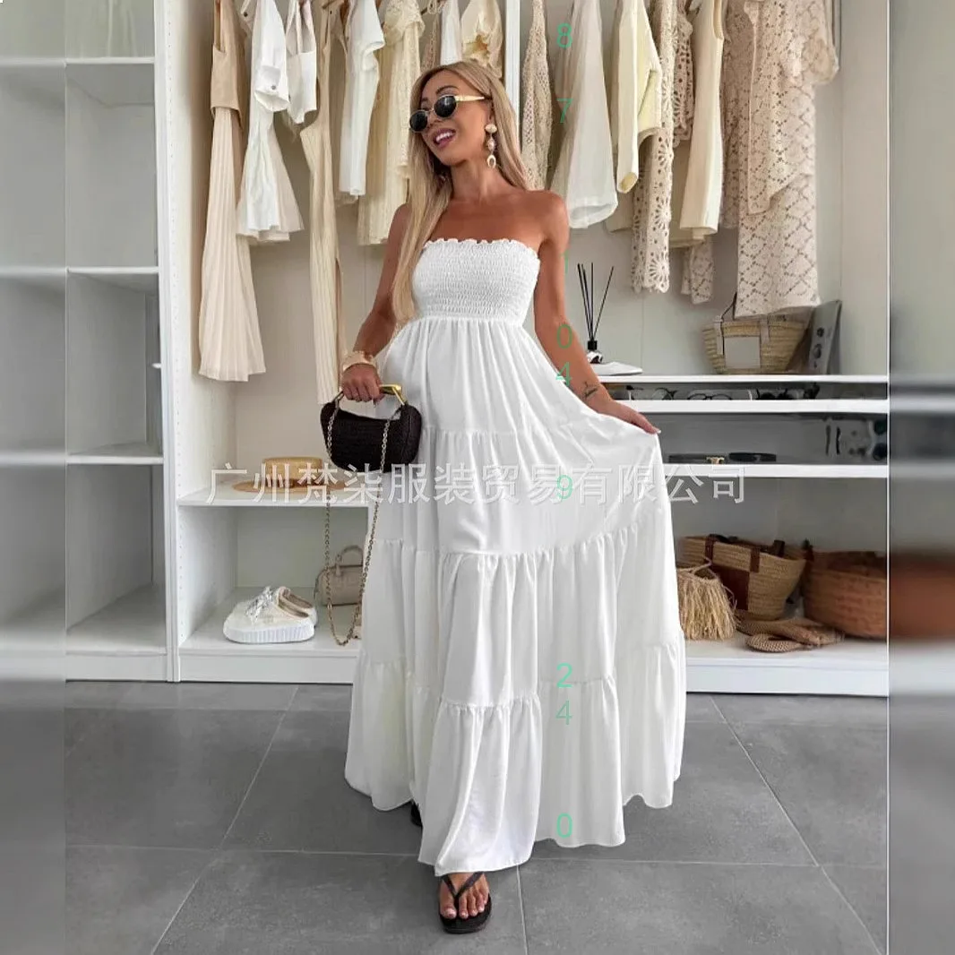 

Summer Sleeveless Tube Maxi Dress Dresses Casual Swing Long Dress Loose Jumpsuit Playsuit Matching Set Evening Dress