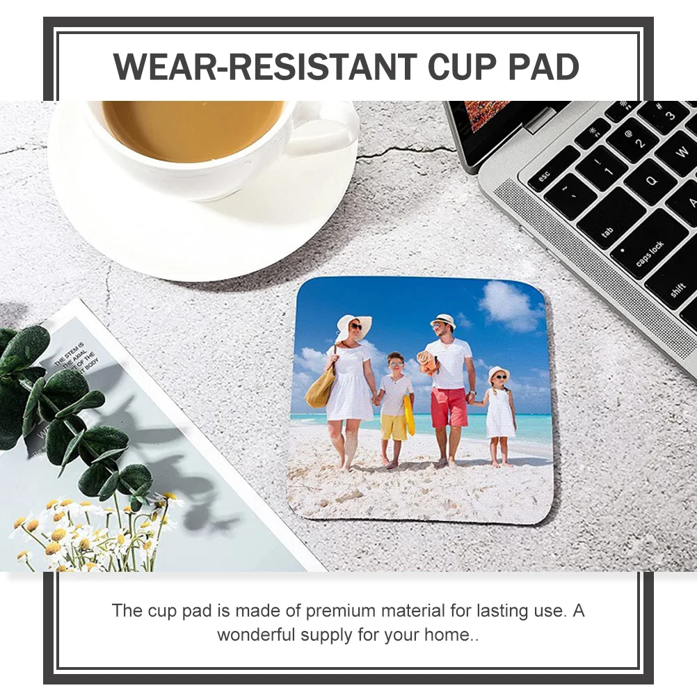 16 Pcs Dye Sublimation Coaster White Car Accessories Star Cup Mat Portable Tea Cup Pad Neoprene Car Cup Holder Tea Sublimate