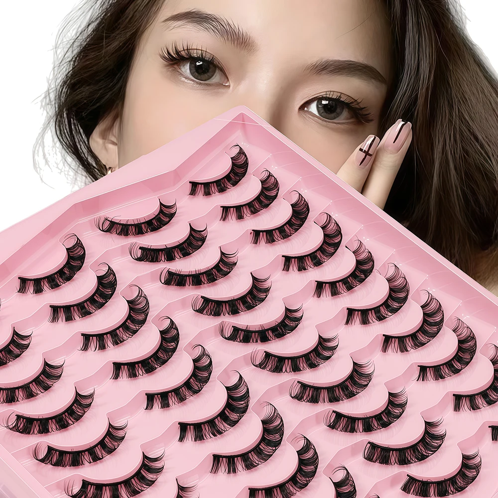 20 Paar hochleistungsfähige DD-Volumen europäische und amerikanische falsche Wimpern, Little Demon Manga Wimpern, Full Strip Hard Curlin