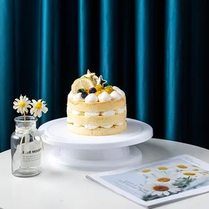 Runder plastischer weißer Plastiktisch mit Kuchen, Kuchendekorationswerkzeuge für Neulinge und Profis, Kochquellen, Accessoires 9 Hauptgebäudebuilderverkäufe - №8