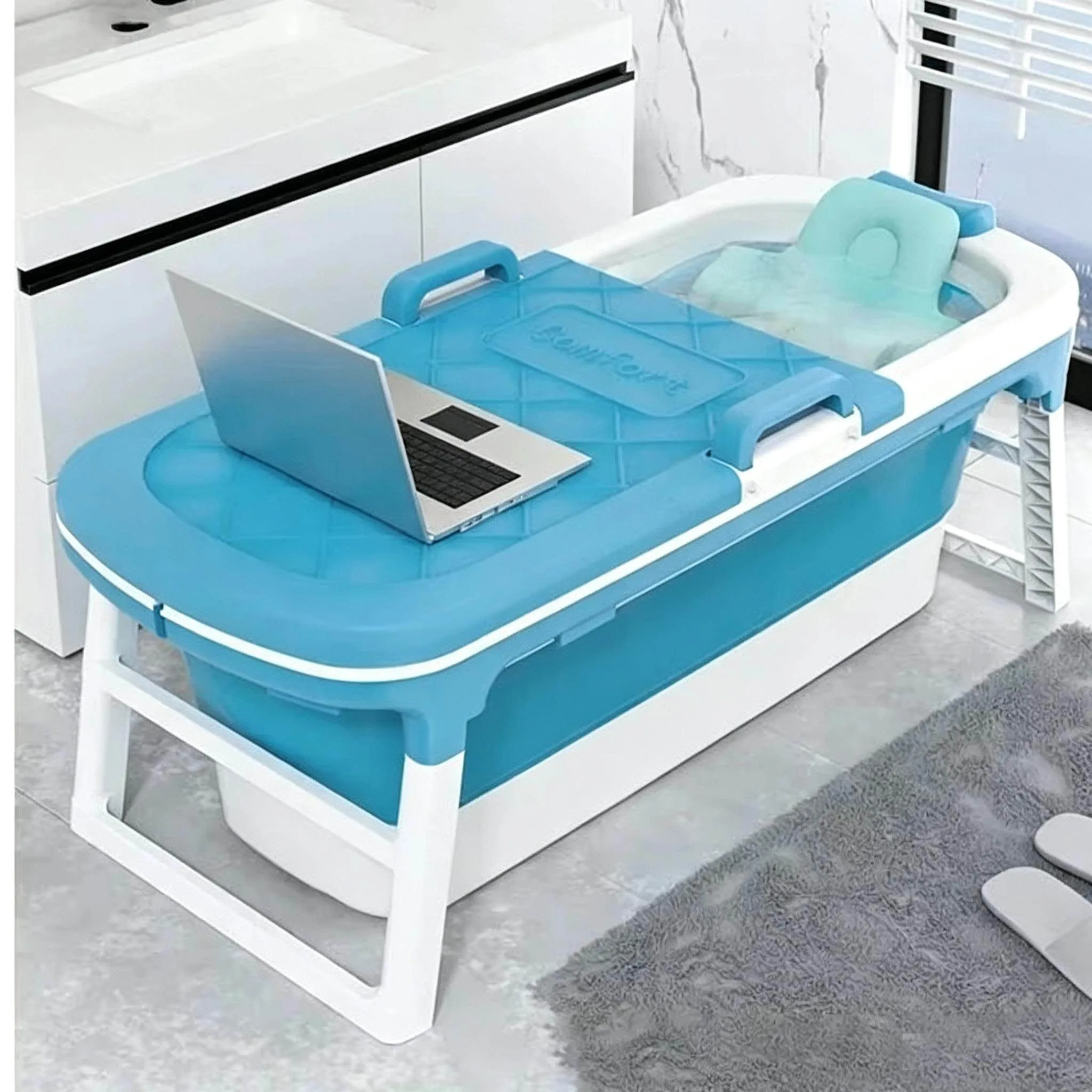 Modern Portable Bathtubs Household Adult Folding Bathtub Large Hot Tub Bathroom Thickened Plastic Massage Spa Bath Bucket R