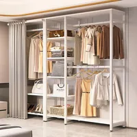 Heavy Duty Coat Rack Stand Bedroom Sturdy Clothes Hanger Organizer With Shoe Shelf Durable Home Storage Wardrobe Furniture