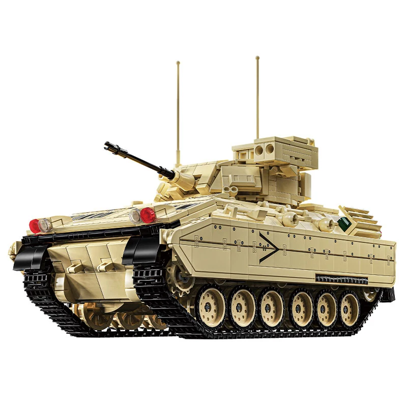 12GO 96007 M2 Bradley Armored Vehicle Model 1862pcs Building Block Set Military Model DIY Toys for Christmas Gifts