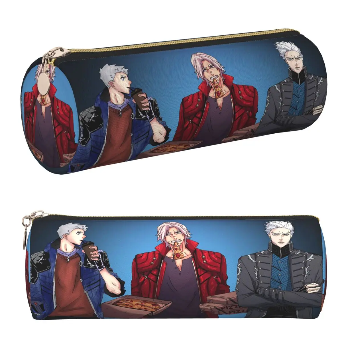 Devil May Cry Dante Vergil Nero V Game Federmäppchen, Stifthalter, Aufbewahrung von Schreibwaren, großes Fassungsvermögen, Stiftbox, Bleistiftbeutel