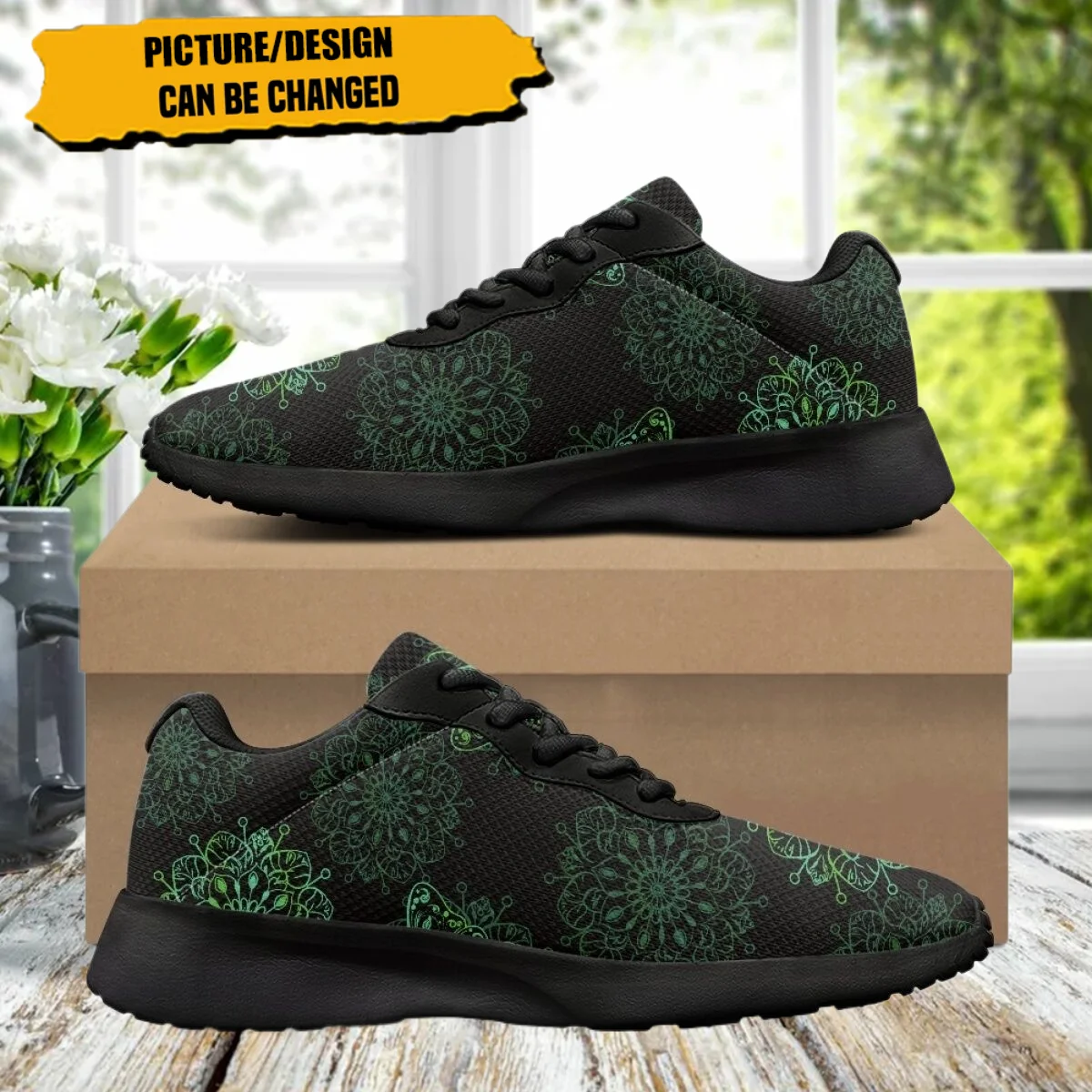 

Mandala Butterfly Pattern Sneakers Women Lace Up Travel without tired feet Cozy Outdoor Sneakers Men's Training Basketball Shoes