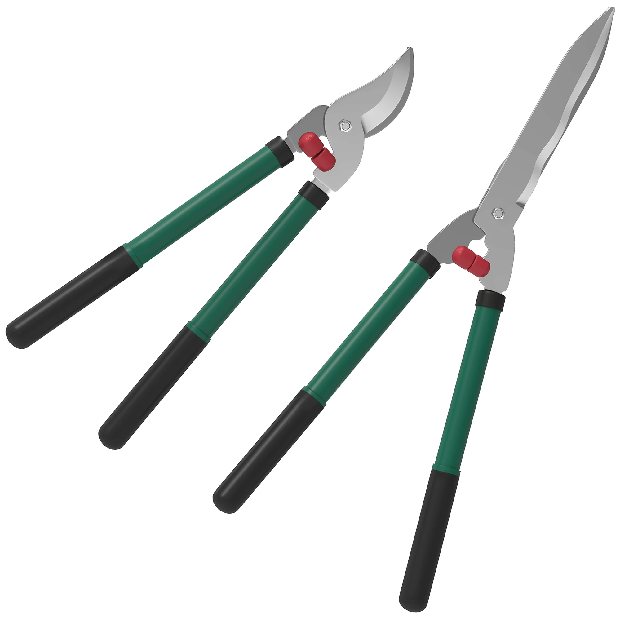 Garden shears set, 2-piece, blade length 40 cm, branch shears with non-stick coated metal blades