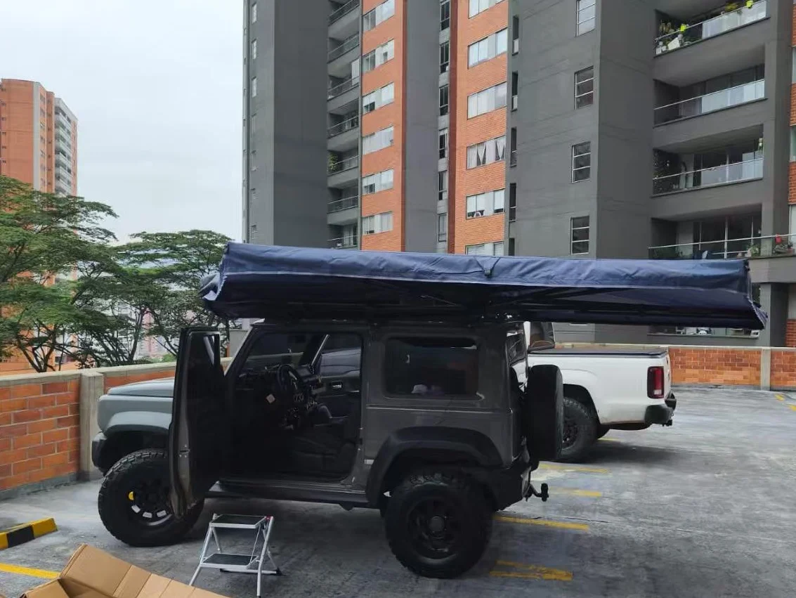 ag-4-Season 270 Degree Car Side Awning Rooftop Tent with 600D Oxford Fabric Quick Automatic Opening One Bedroom 2.0m Radius#