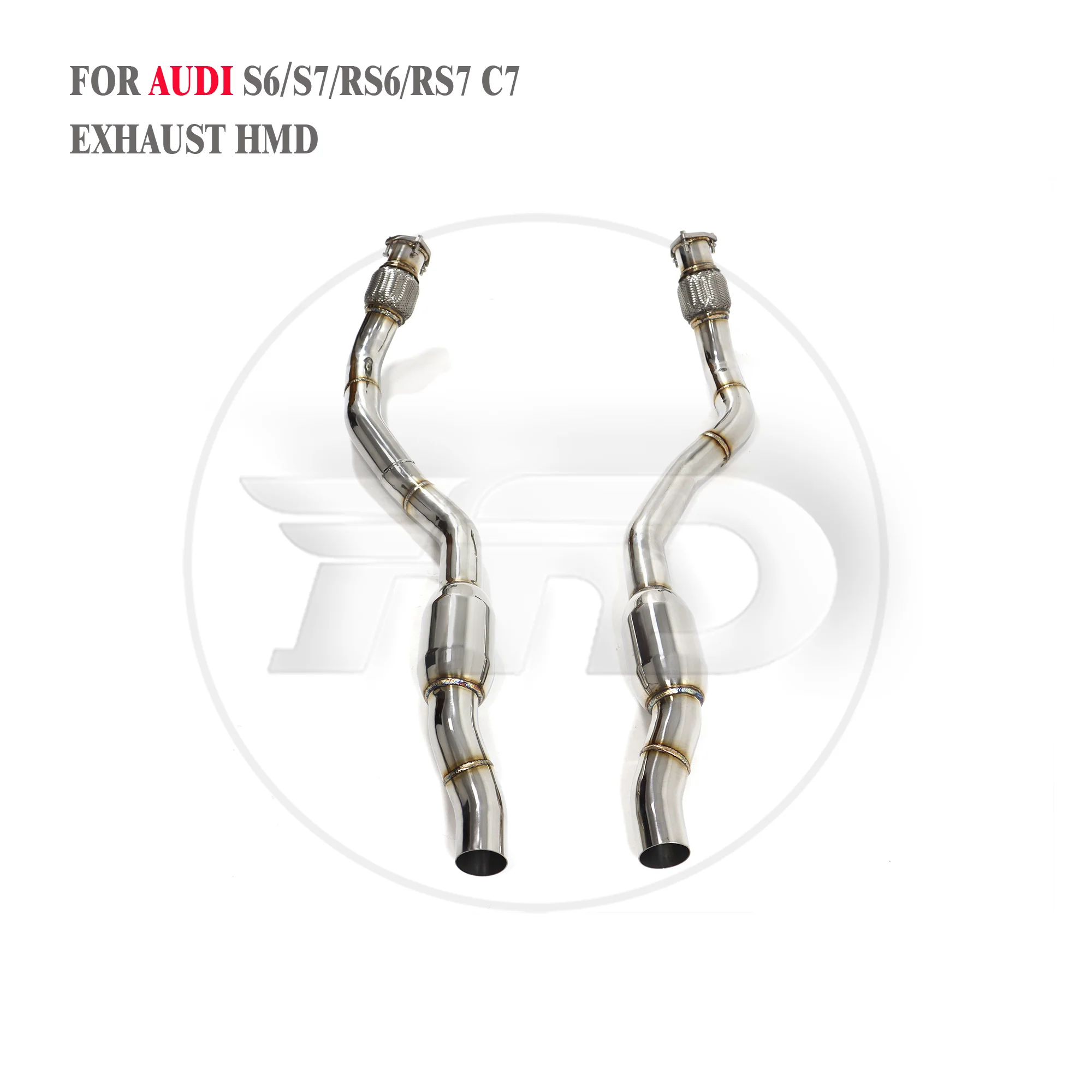 

HMD High Flow Downpipe With Line Pipe for Audi S6 S7 RS6 RS7 C7 4.0T 2013-2018 Front Tube Without Catalyst Exhaust System