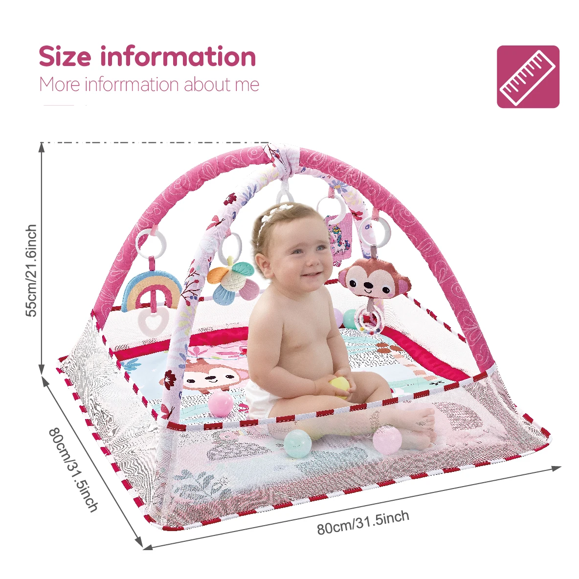 Multifunctional Fitness Frame Baby Crawling Blanket Play Mat Early Education Puzzle Game Activity Mat Newborn Gym Toys Gift