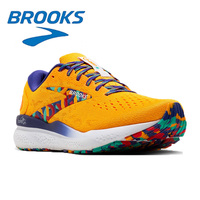 Brooks Ghost 16 Series Orange Joint Model Trendy and Versatile Men's Running Shoes Breathable Sports Casual Shoes