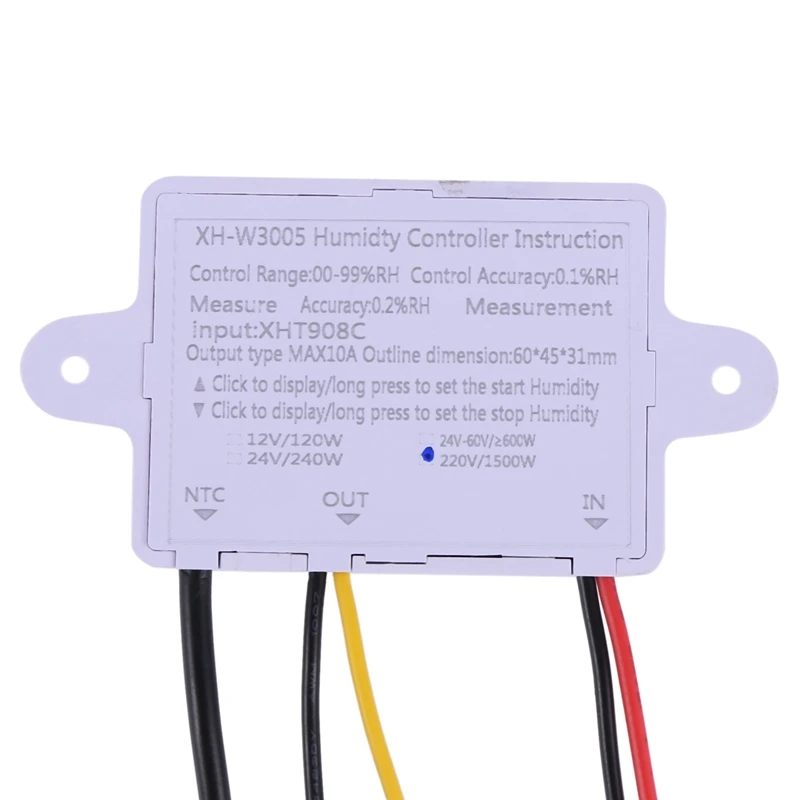 【HOT】4X جهاز التحكم الرقمي في الرطوبة مقياس الرطوبة مفتاح التحكم في الرطوبة 0-99% RH Hygrostat مع مستشعر الرطوبة AC220V