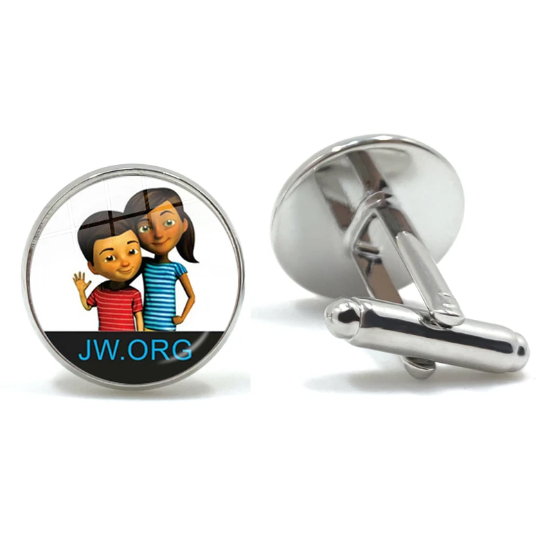 New Arrival JW.ORG Cufflinks Steampunk Jehovah\'s Witnesses Glass Dome Cuffs Jewelry Handmade Gifts Round Shirt Cuff