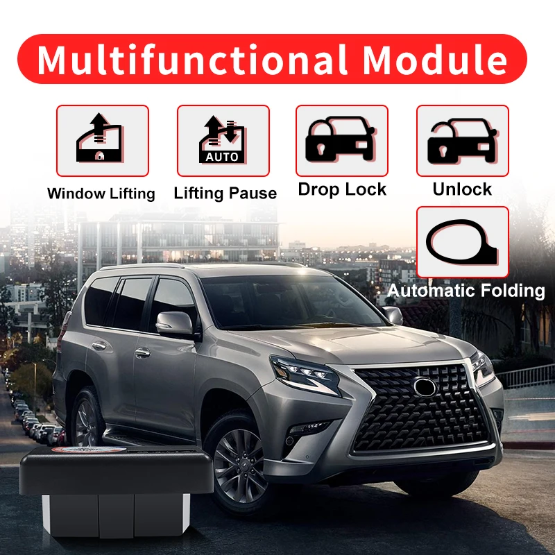 Automatic Closed Window + Lock Door + Rearview Mirror Folding OBD Module for Lexus GX460 Gx400 GX 460 400 2010-2022 Accessories