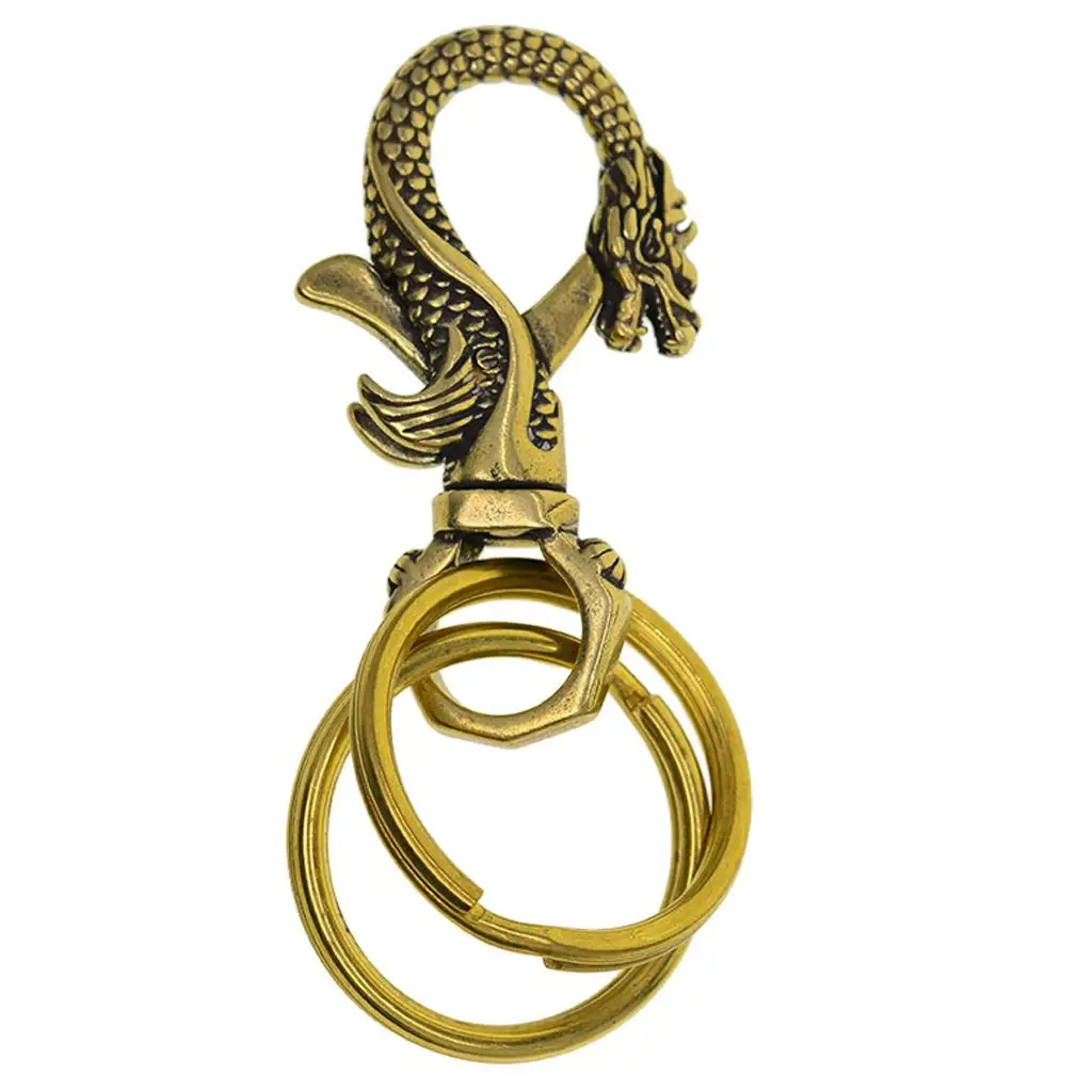 Brass Keychain Clip Hook Key Ring Jewelry Clasps for Jewelry Making Bead Keyring Parts for DIY Family Gifts