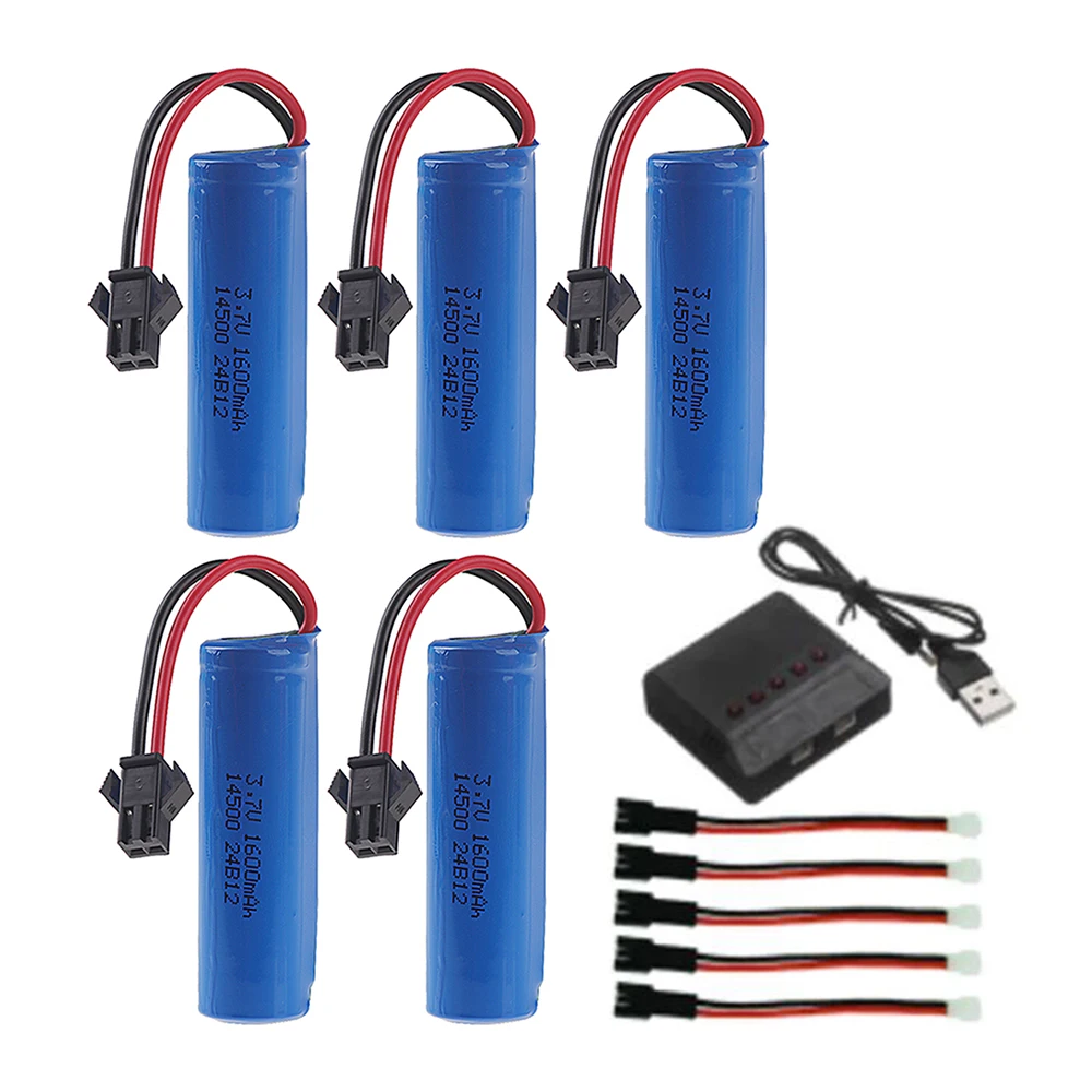 14500 3.7v 1600mah Rechargeable Li-ion battery SM plug For RC Stunt Dump Car C2 D828 RC Car Parts Upgrade 800mah With Charger
