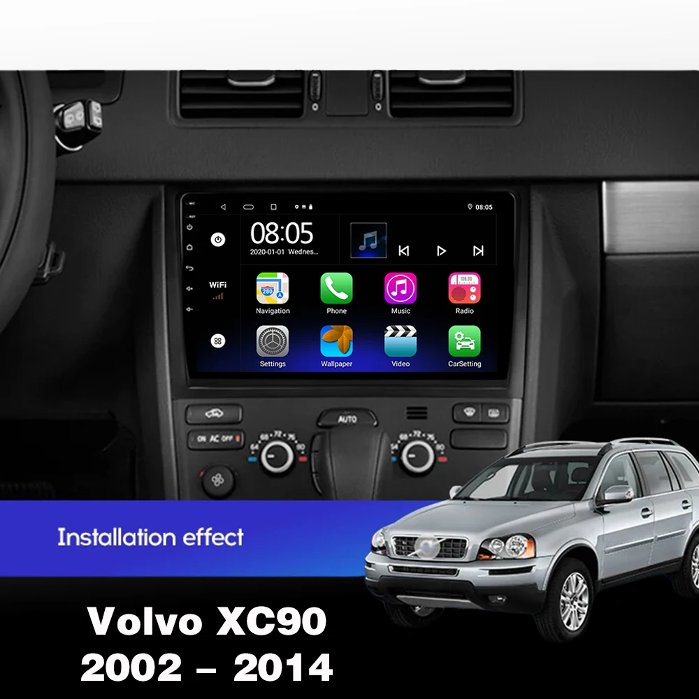 Android14 10 inch For Volvo XC90 2004 - 2013 Car Radio Navigation Multimedia Video Player WIFI 4G Wireless Carplay GPS