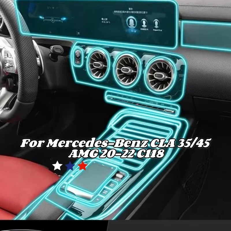 

TPU Protective Film For Mercedes-Benz CLA 35/45 AMG 20-22 C118 Car Interior Center Console Transparent Anti-scratch Repair Film