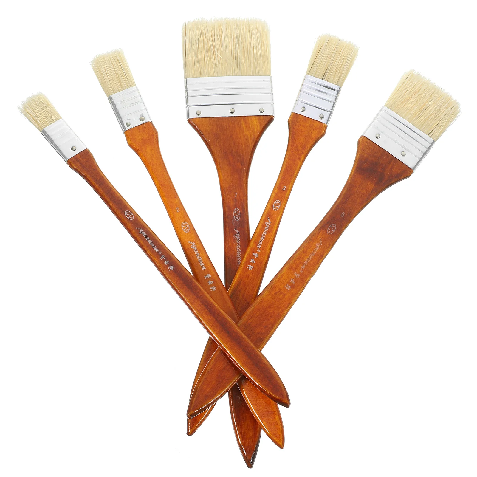 

5Pcs Oil Painting Brush Wood Handle Multifunctional for Art Painting Craft DIY Durable Paintbrush Simple Paint Brush for Art