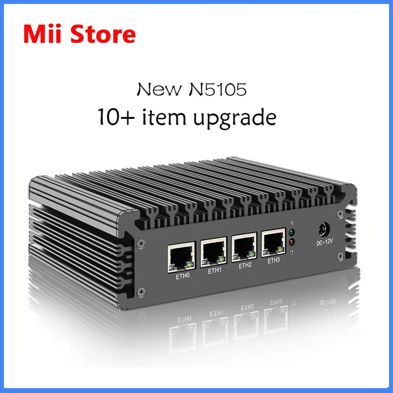 

New N5105 mini Host soft Router 11th Pentium Jasper Lake quad-core processor, Fanless Mini PC OPNsense Firewall VPN Server