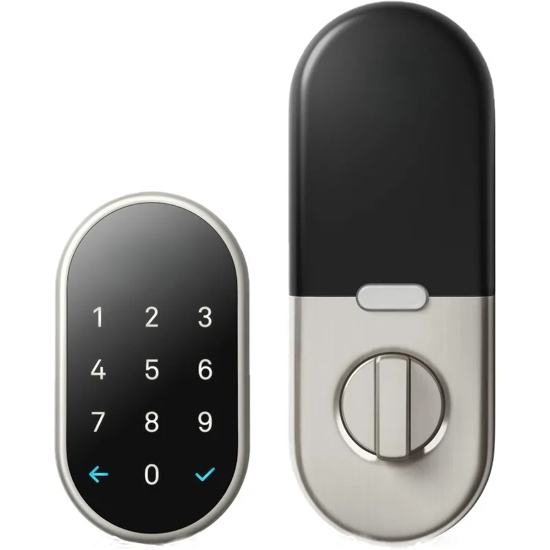 home.Nest x Yale Lock - Tamper-Proof for Keyless Entry - Keypad Deadbolt Lock for Front Door - Satin Nickel