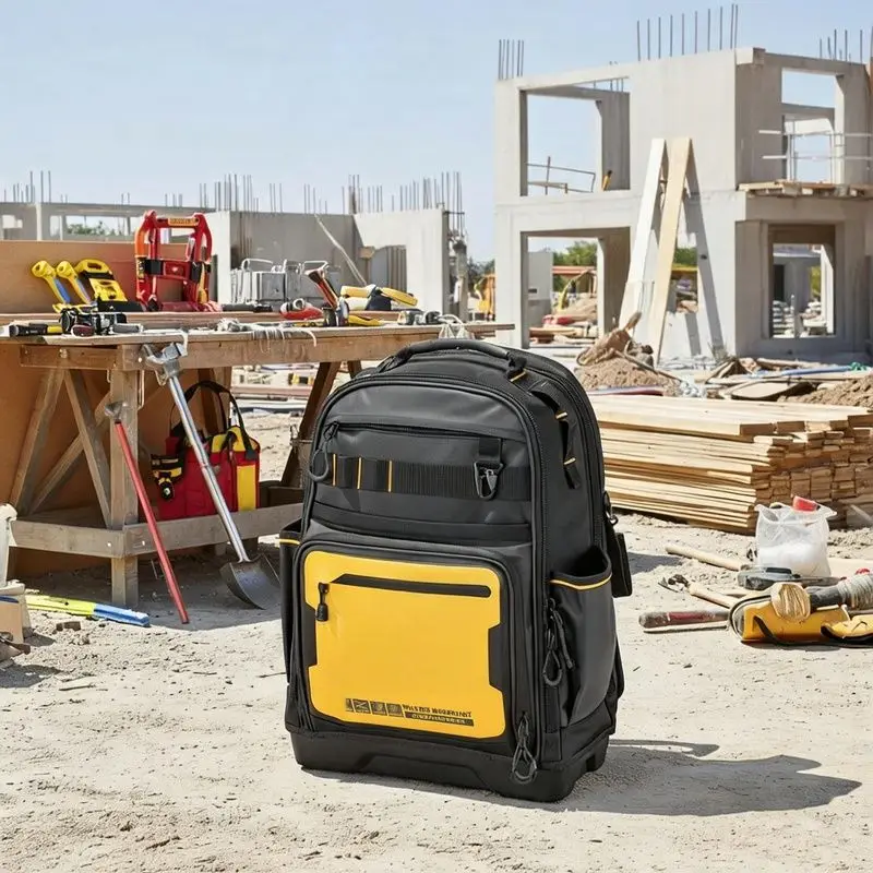 Tool Backpack with Adjustable Shoulder Straps, Waterproof Compartment