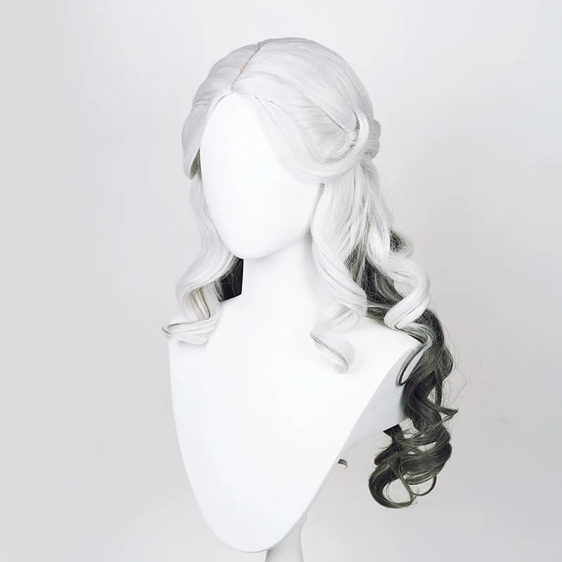 لعبة الهوية V Ada Messmer شعر مستعار تأثيري 66 سنتيمتر طويل التدرج مجعد الباروكات مقاومة للحرارة الشعر الاصطناعية مع شبكة الورد #4