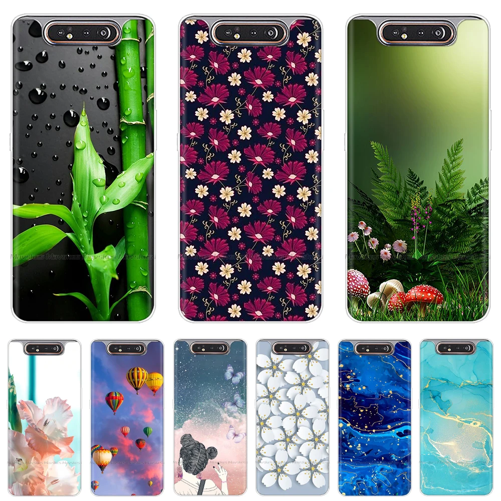 For Samsung Galaxy A80 Case Soft Silicone Cover Clear Painted Fundas For Samsung A80 A 80 Bumper Coque A805F A8050 A805X A805N