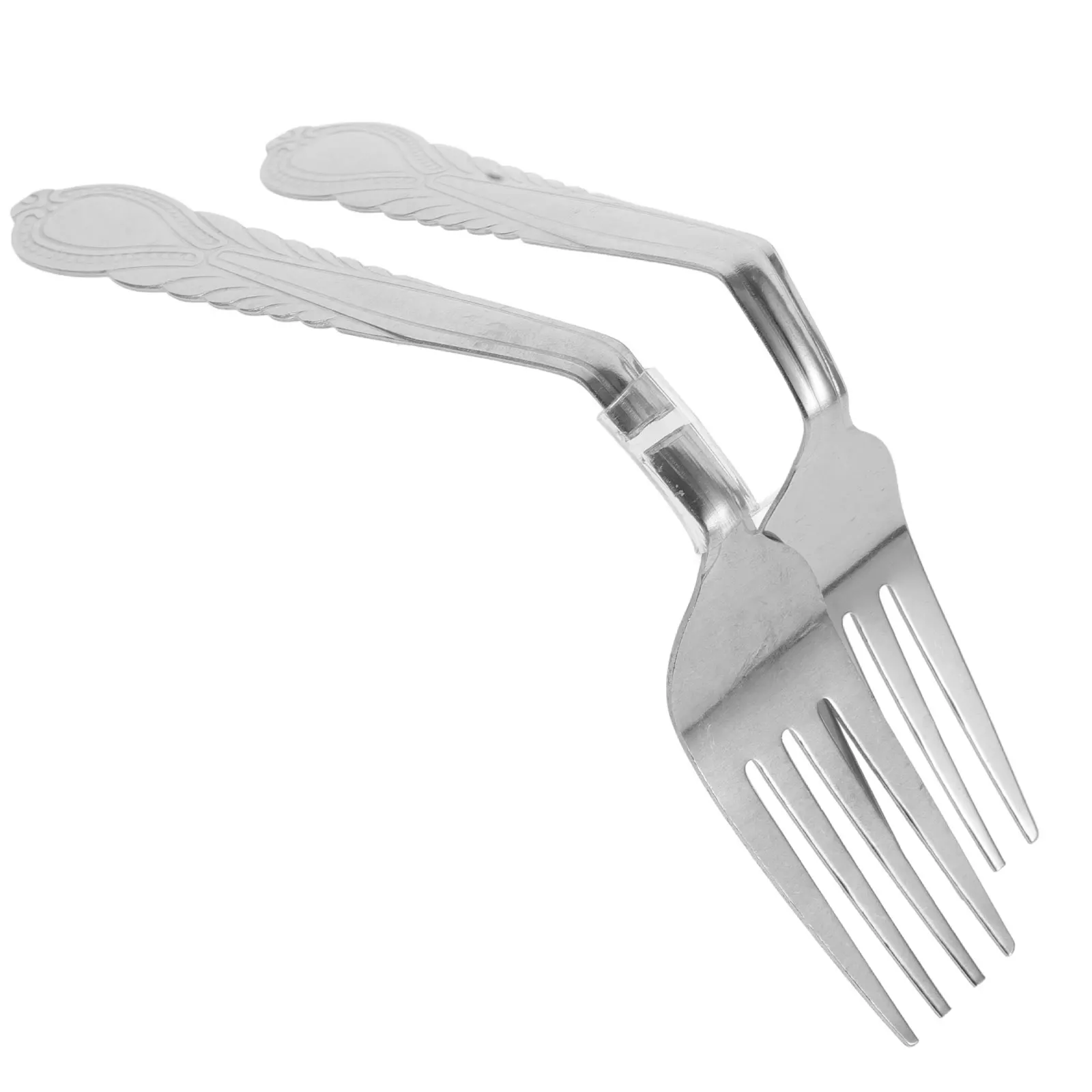 

2pcs Mind Bending Fork Trick Prop Silver Color Metal Material Easy to Learn Toy for Close Up Performance
