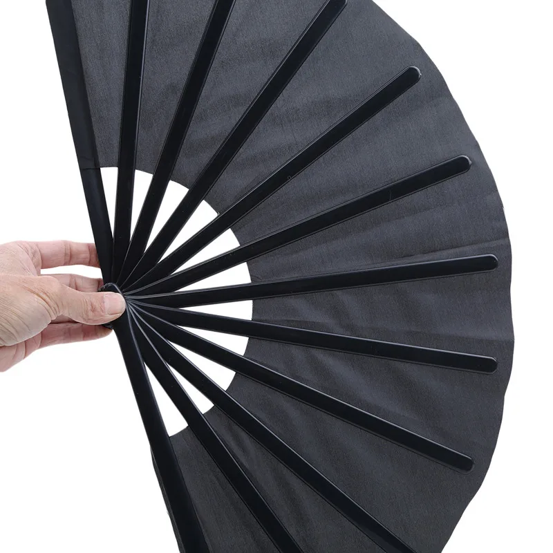 Large Kung Fu Sound Fan Plastic Bone Martial Arts Performance Elegant Hand Folding Stage Fan Opera Magic Props Summer Cool Fans