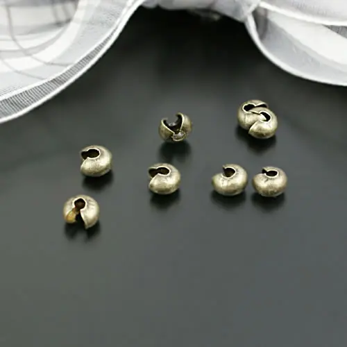 100PCS Diameter 4.5MM Height 3.5MM Silver Color Brass Opening Beads Station Beads Clasps Beads Diy Jewelry Findings Accessories