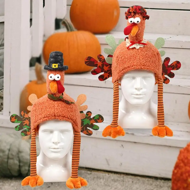 Christmas Turkey Hat Holiday Parties Decoration Turkey Leg Hat Thanksgiving Decorations Cartoon Plush Turkey Hat For