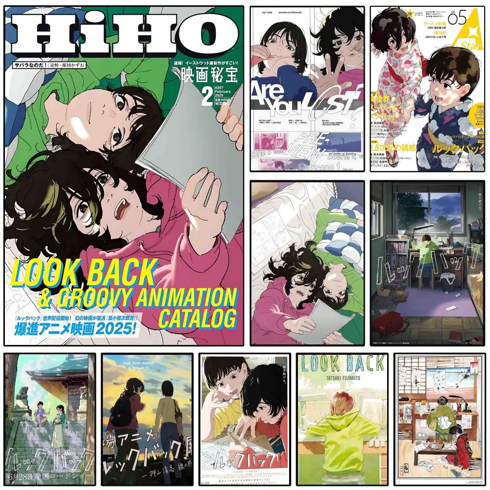 Anime L-Look Back Poster Wall Poster Self-adhesive Waterproof for Bedroom/e-sports Room Family Life Pet Anime