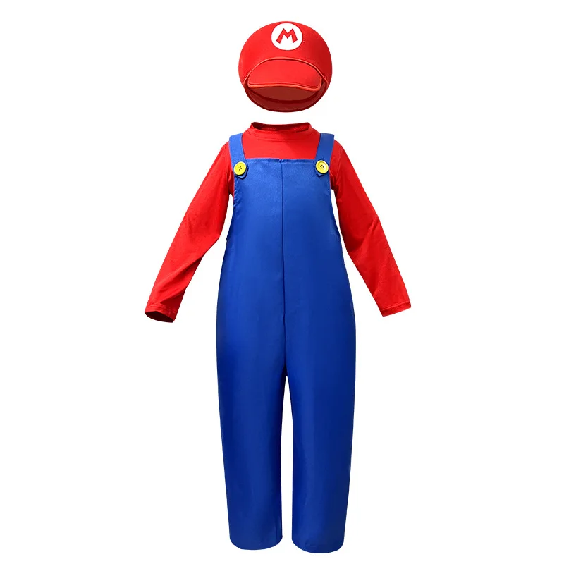 Carnival Boys Funy Super Game Cosplay Costume Luigi Bros Plumber Uniform Cap Halloween Carnival Cosplay Plumber Outfits - view 6