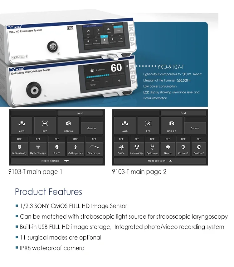 เครื่องมือถ่ายภาพทางการแพทย์ laparoscopic ENT Ikeda 9102T