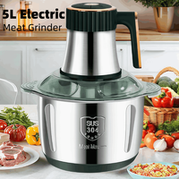 Electric Meat Grinder 304 Stainless Steel Food Processors Crusher Multifunctional Vegetable And Fruit Chopper Household Grinder