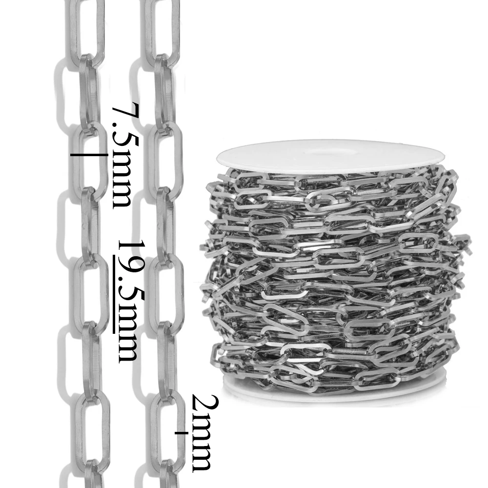 1 Meter Edelstahl Oval Link Kabel Ketten DIY Schmuck Machen Halskette Erkenntnisse Handwerk Armband Fußkettchen Körper Kette Großhandel