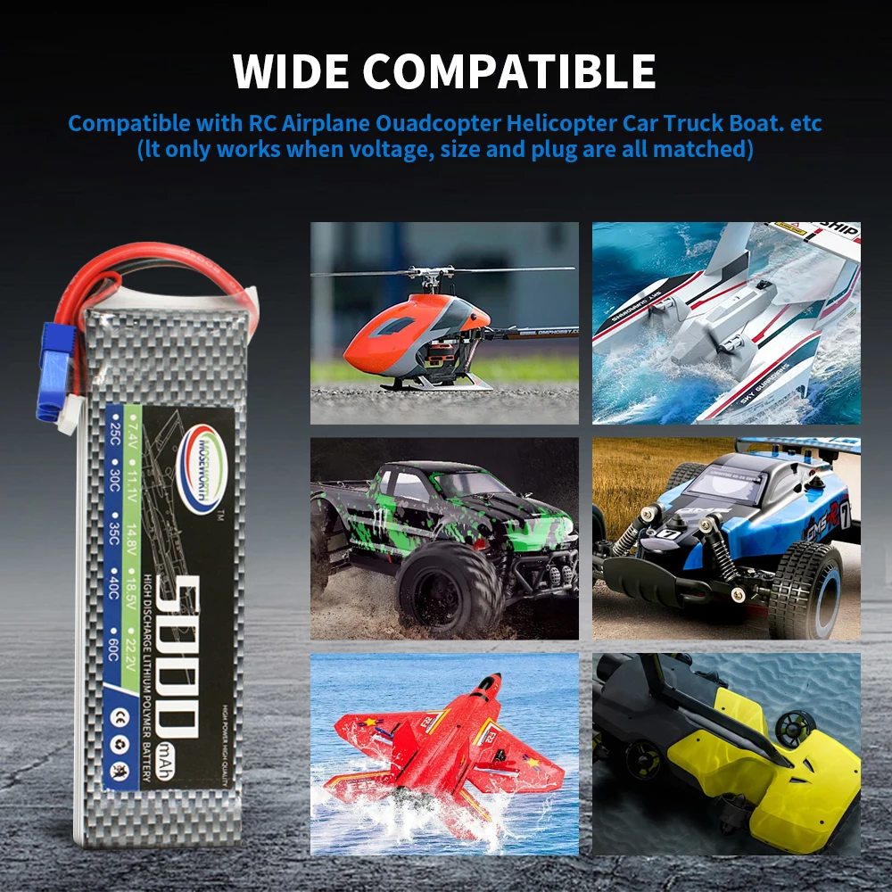 RC Lipo Battery 2S 3S 4S 5S 6S - 6S Lipo Battery 22.2V 5000Mah review and price