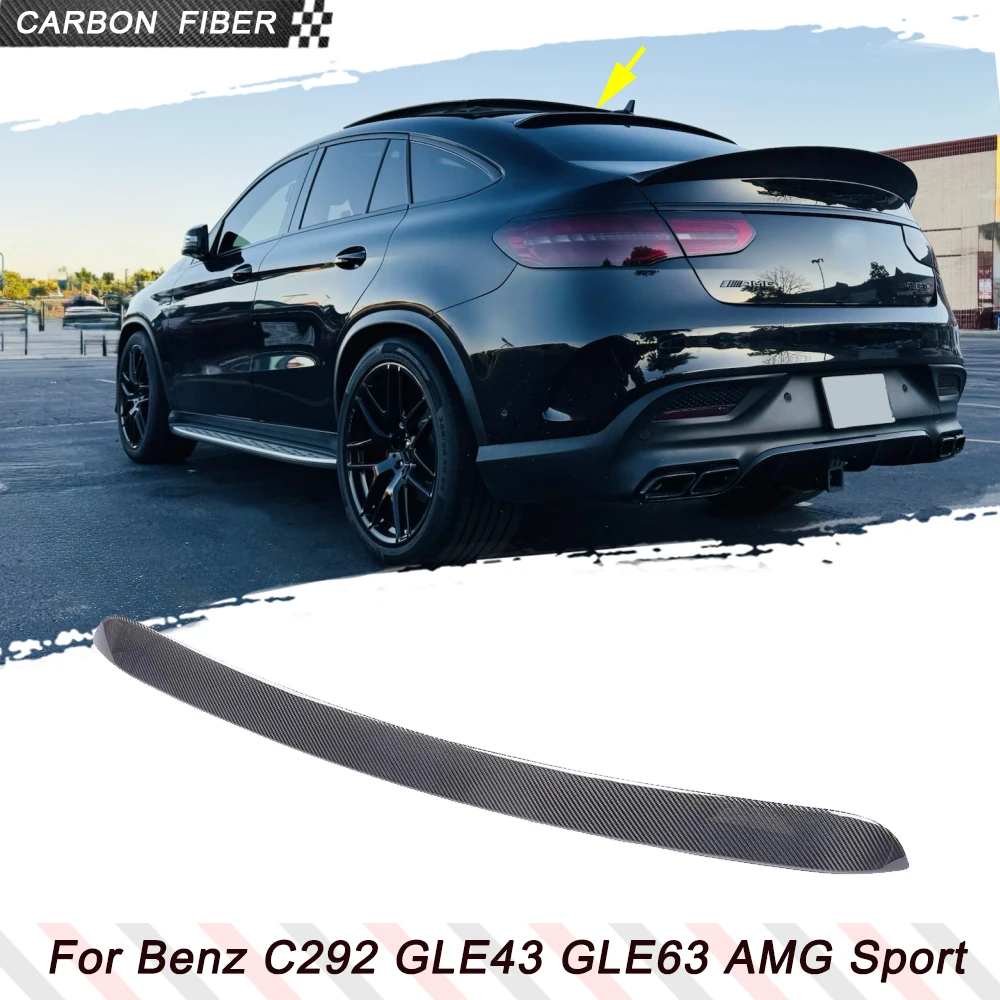 Carbon Fiber Car Roof Spoiler Window Lip Wing for Mercedes-Benz GLE350 450 Sport GLE43 GLE63 AMG S 4Door 2015-2017 Gloss Black