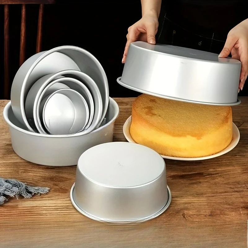 

4/6/8 Inch Birthday Cake Mold, Aluminum Alloy Active Bottom Cake Mold, Home Baking Tray Mold, Baking Utensils Cake Tools