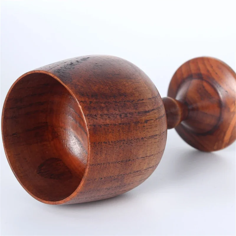 Wooden Wine Cups Handmade Natural Spruce Wood Goblet Cups Beer Tea Coffee Milk Water Cup Kitchen Bar Drinkware for Kitchen