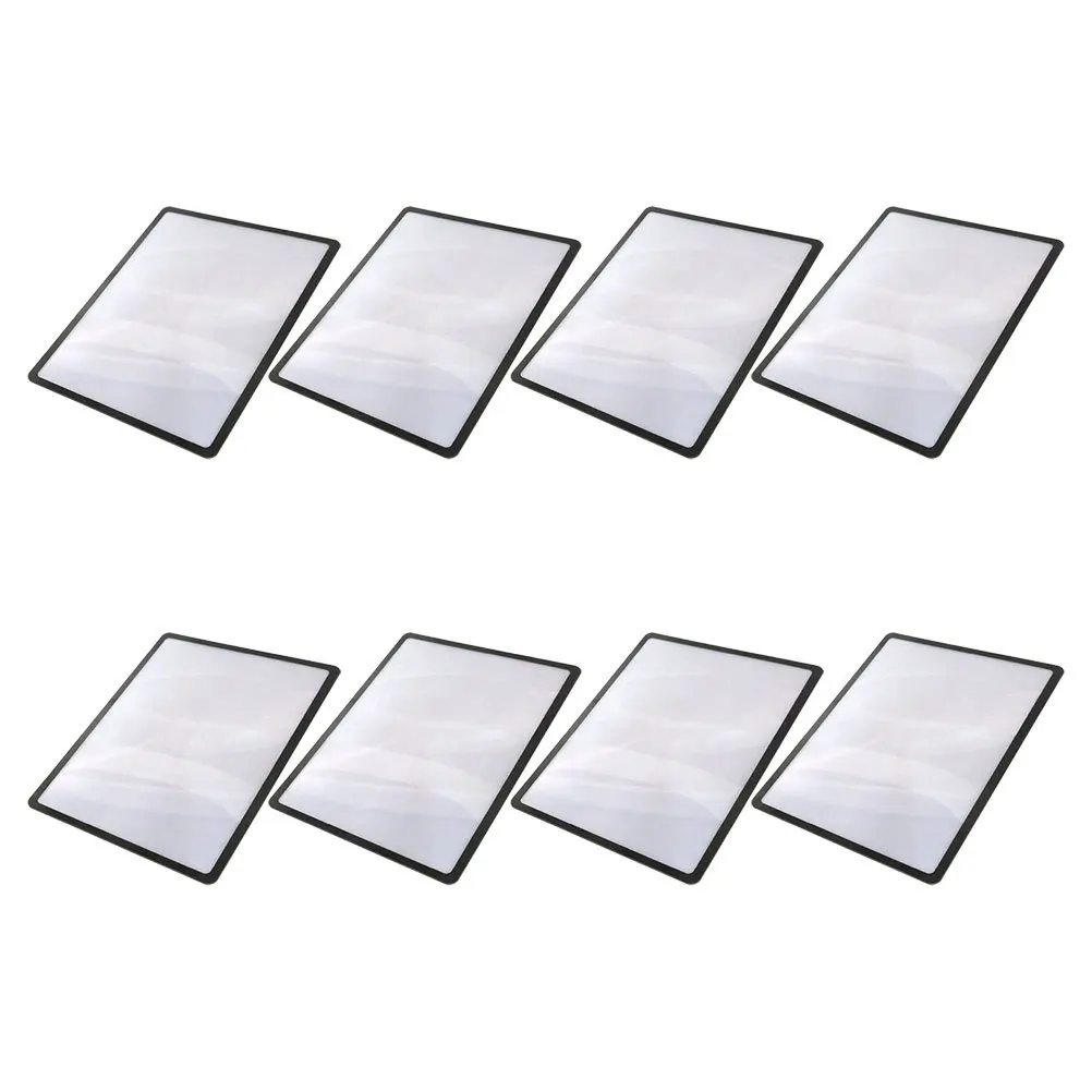 

8pcs 3X Transparent Pvc Handheld Magnifying Glass Lightweight Page Magnifier For Reading Books Maps Documents Seniors