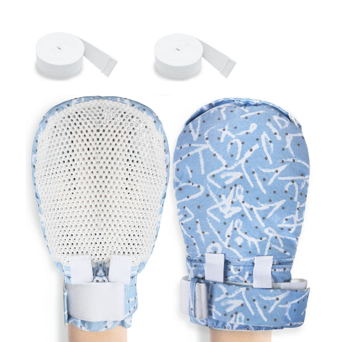 Ehucon Kids' Hand Restraint Mittens, Children Dementia Restraint Gloves Zipper Opening or Fingers Protection Dementia Products