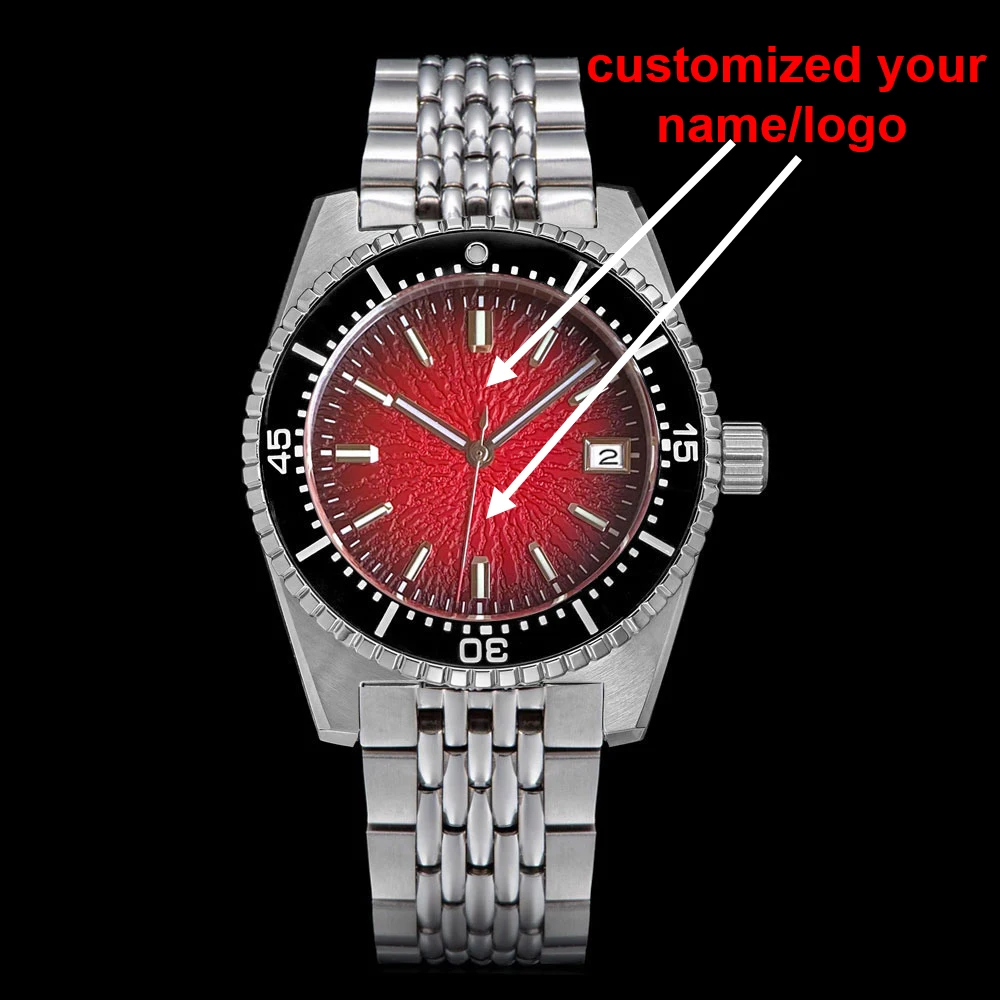 Customized 40mm Men Mechanical Watch Green Teacup Pattern Date Face Sapphire Crystal 10ATM NH35 Automatic Movement Lume